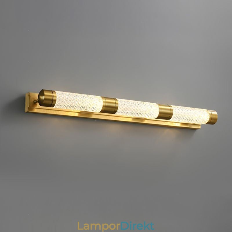 Vägglampa Mässing Akryl Cylinder Spegel Front Light