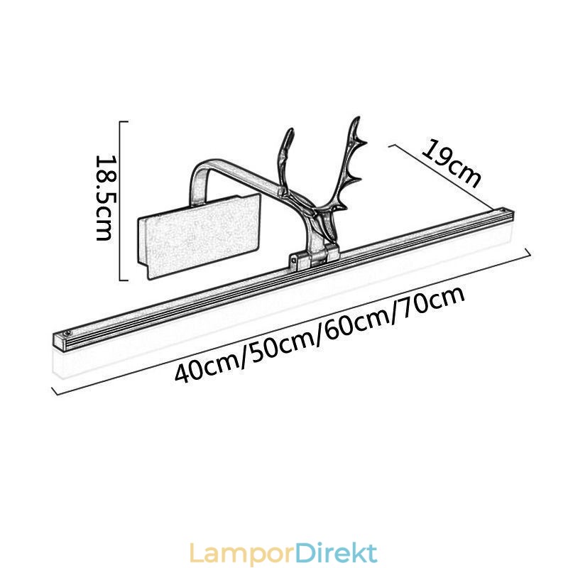 Antler Mirror Front Light Akryl Vägglampa Toalett Smink Ljus Armatur
