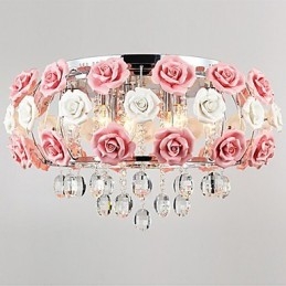 Country Crystal Elektropläterad Metall Flush Mount