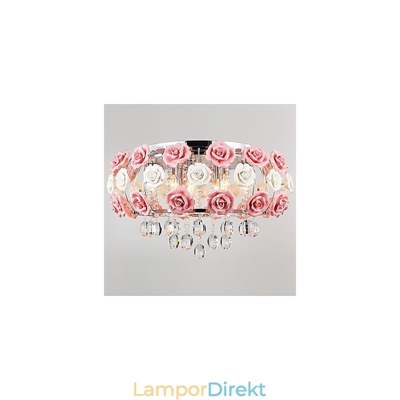 Country Crystal Elektropläterad Metall Flush Mount