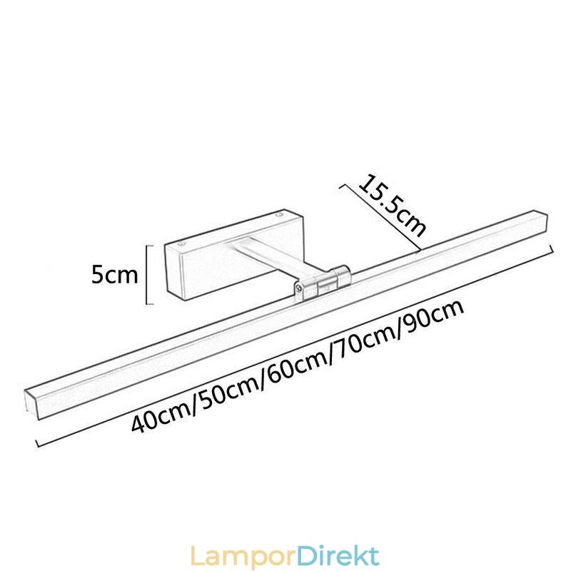Nordic Style Spegel Front Ljus Vinkel Justerbar Vägglampa Toalett