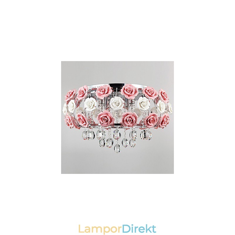 Country Crystal Elektropläterad Metall Flush Mount