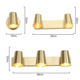 Nordic Brass Mirror Front Light Spot Vägglampa