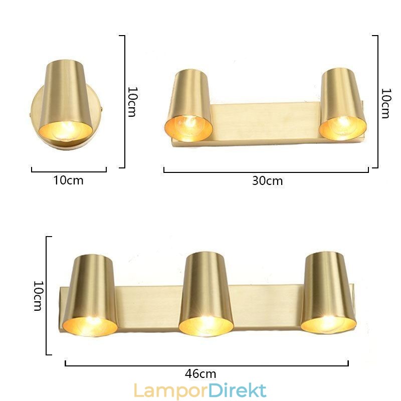Nordic Brass Mirror Front Light Spot Vägglampa