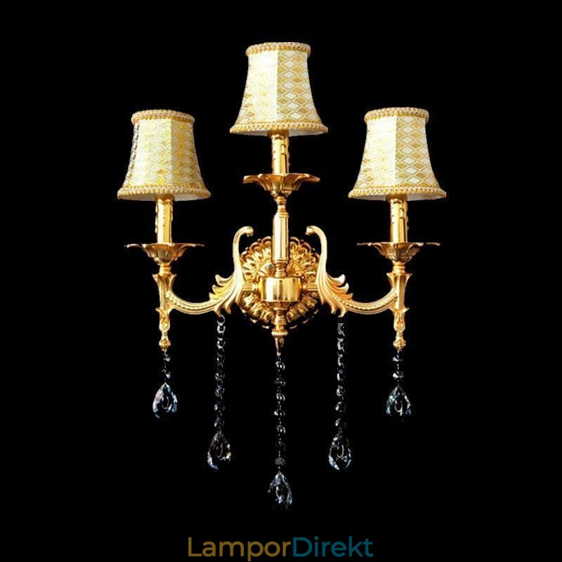 Europeisk Vägglampa Lyxig Vägglampa Crystal Drop Dekorationslampa Sängbelysning