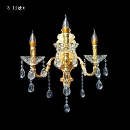 Europeisk Vägglampa Lyxig Vägglampa Crystal Drop Dekorationslampa Sängbelysning
