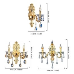 Europeisk Vägglampa Lyxig Vägglampa Crystal Drop Dekorationslampa Sängbelysning