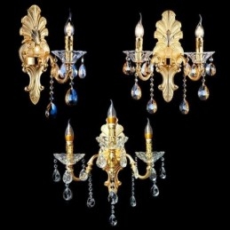 Europeisk Vägglampa Lyxig Vägglampa Crystal Drop Dekorationslampa Sängbelysning