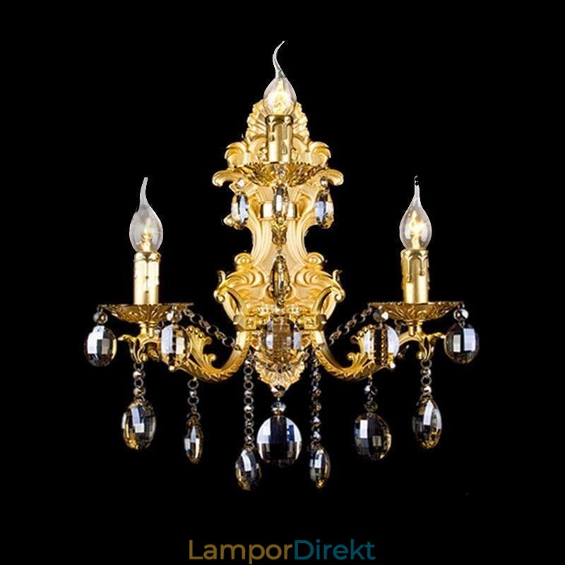 Europeiskt Mode Vägglampa Lyxig Crystal Drop Wall Sconce Belysning