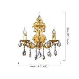 Europeiskt Mode Vägglampa Lyxig Crystal Drop Wall Sconce Belysning