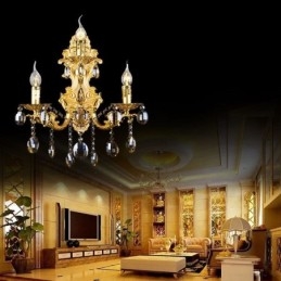 Europeiskt Mode Vägglampa Lyxig Crystal Drop Wall Sconce Belysning
