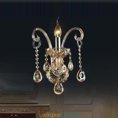 Europeisk Vägglampa Amber Cognac Kristall Vägglampa Enkel Lampbelysning Europeisk Vägglampa Amber Cognac Kristall Vägglampa Enkel Lampbelysning
