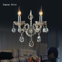 Europeisk Vägglampa Amber Cognac Kristall Vägglampa Enkel Lampbelysning