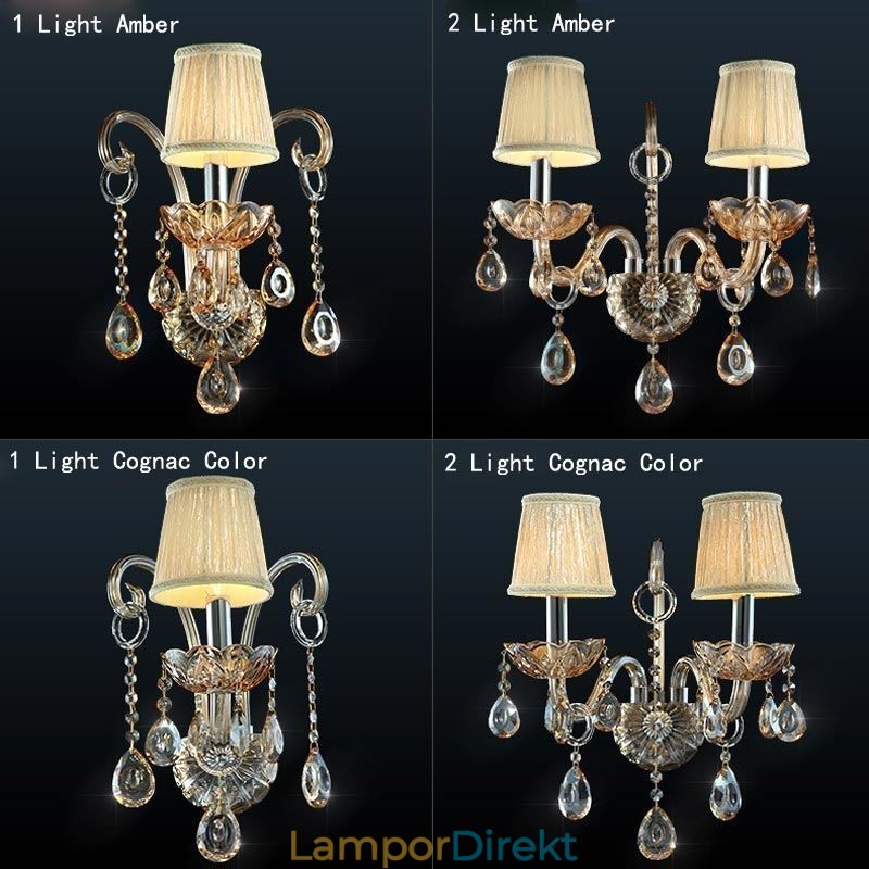 Europeisk Vägglampa Amber Cognac Kristall Vägglampa Enkel Lampbelysning