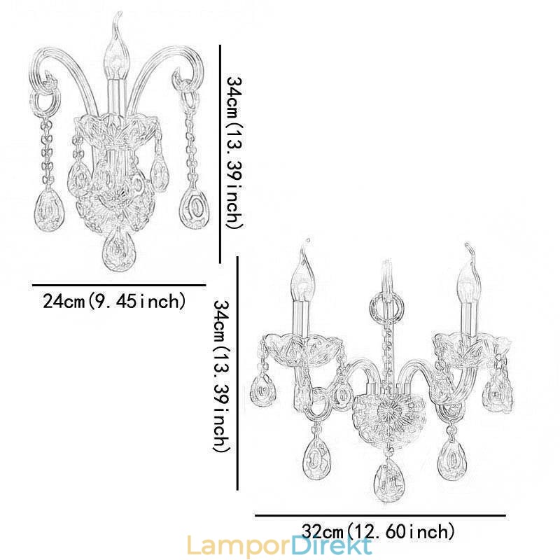 Europeisk Vägglampa Amber Cognac Kristall Vägglampa Enkel Lampbelysning