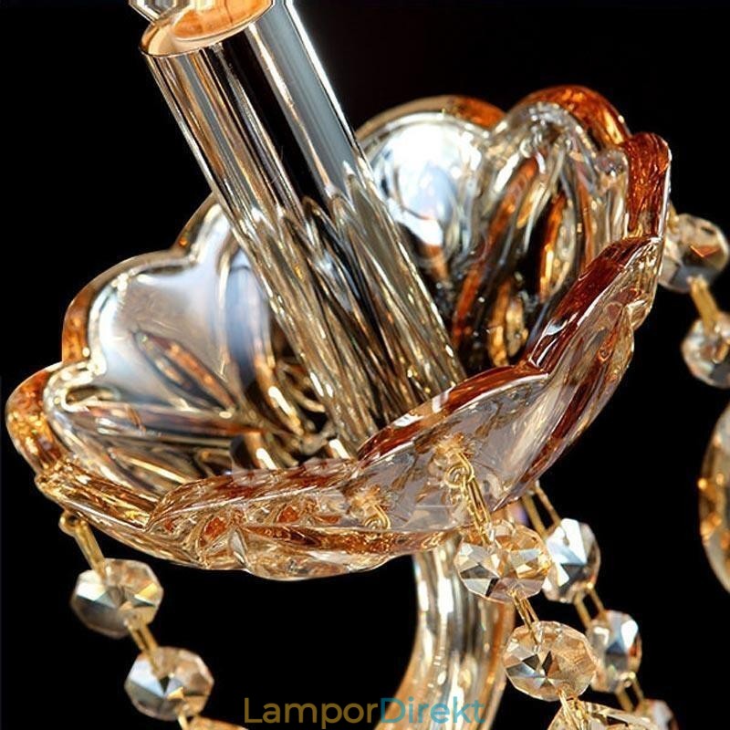 Europeisk Vägglampa Amber Cognac Kristall Vägglampa Enkel Lampbelysning