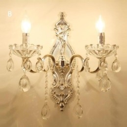Europeisk Vägglampa Kristall Vägglampa Dekoration Ljus Sconce Belysning