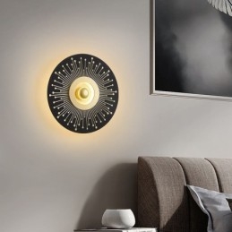 Vägglampa Nordic Full Copper Hollow Rund Vägglampa