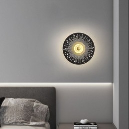 Vägglampa Nordic Full Copper Hollow Rund Vägglampa