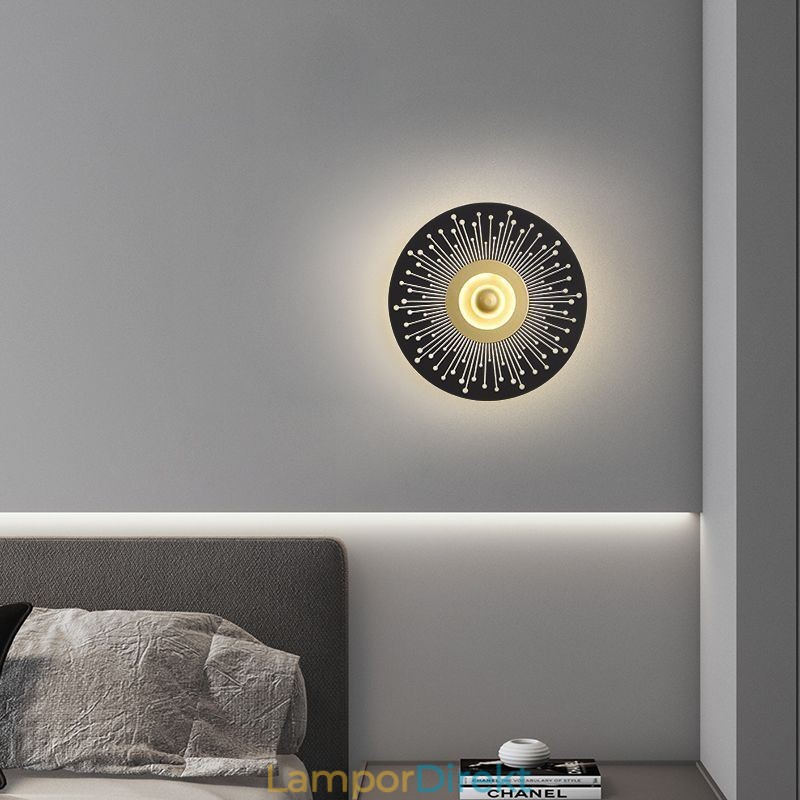 Vägglampa Nordic Full Copper Hollow Rund Vägglampa