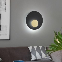 Nordic Wall Light Svart Guld Rund Hel Koppar Vägglampa