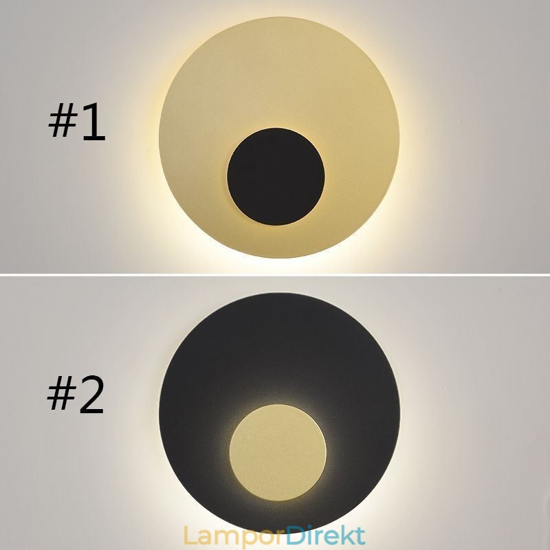 Nordic Wall Light Svart Guld Rund Hel Koppar Vägglampa