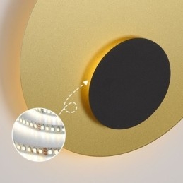 Nordic Wall Light Svart Guld Rund Hel Koppar Vägglampa