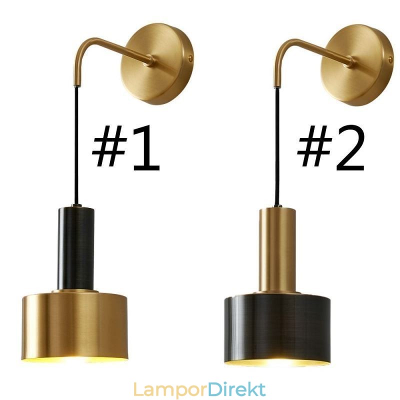 Modern Vägglampa Svart Guld Kontrastfärg Vägglampa