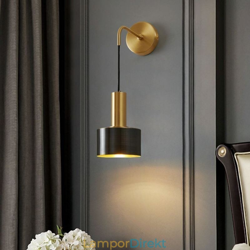 Modern Vägglampa Svart Guld Kontrastfärg Vägglampa