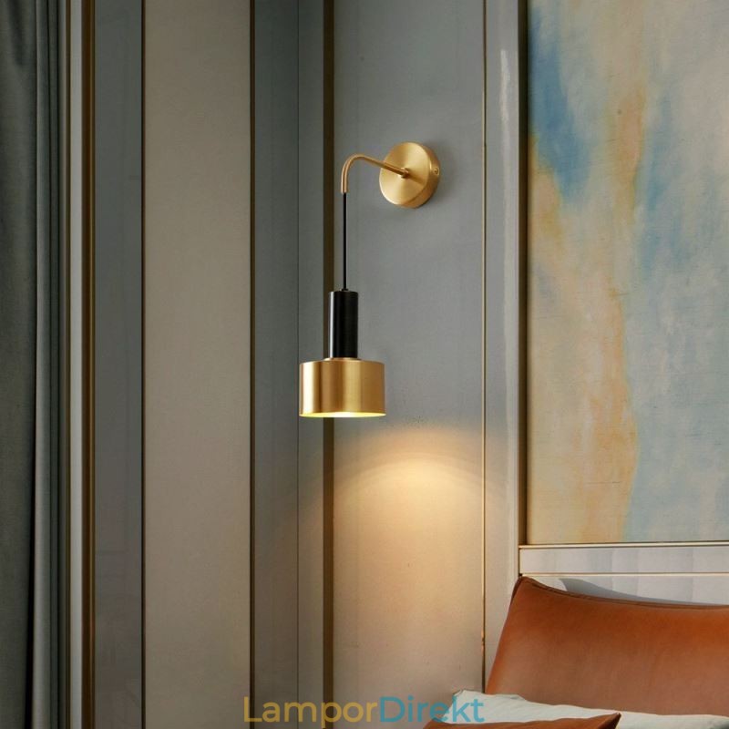 Modern Vägglampa Svart Guld Kontrastfärg Vägglampa