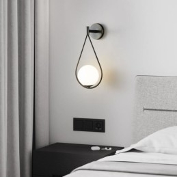 Modern Globe Wall Sconce Glas Vägglampa Svart Water Drop Wall Light