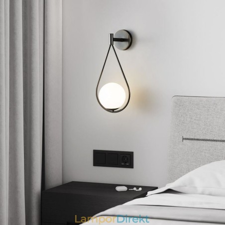Modern Globe Wall Sconce Glas Vägglampa Svart Water Drop Wall Light Modern Globe Wall Sconce Glas Vägglampa Svart Water Drop Wall Light