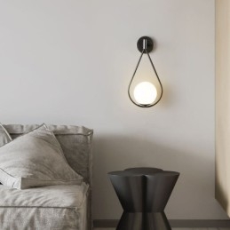 Modern Globe Wall Sconce Glas Vägglampa Svart Water Drop Wall Light
