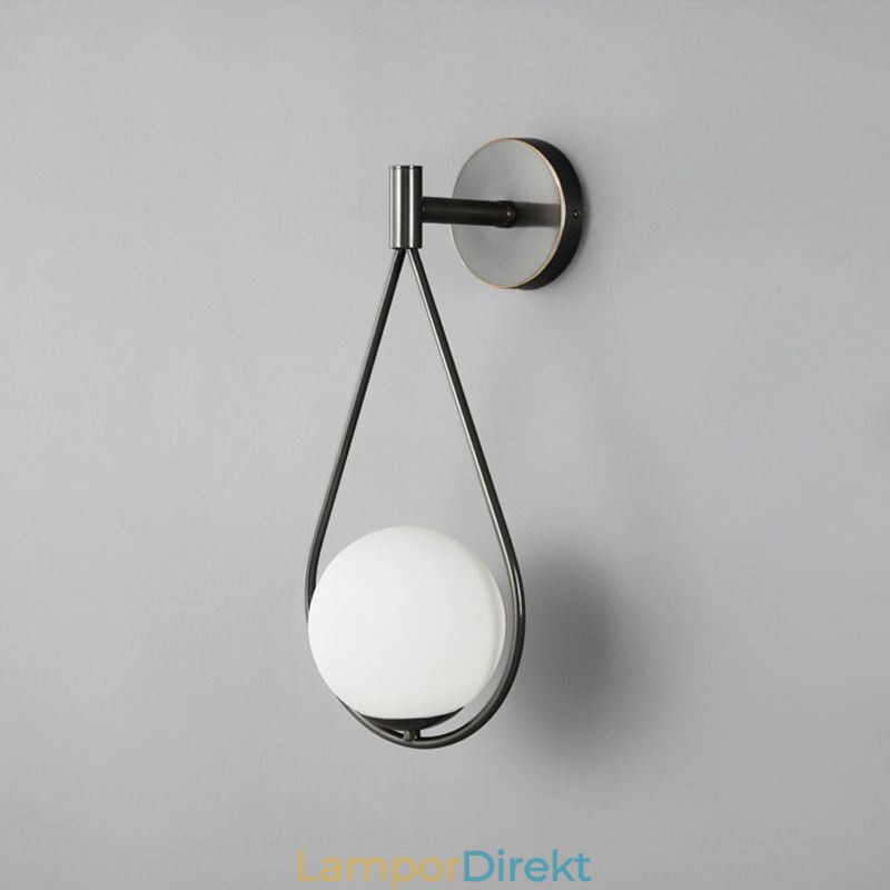 Modern Globe Wall Sconce Glas Vägglampa Svart Water Drop Wall Light