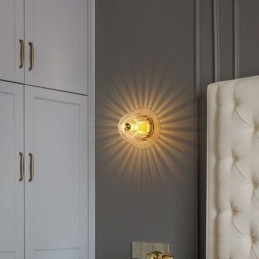 Modern Väggbelysning Med Klarglasskärm Borstad Vägglampa