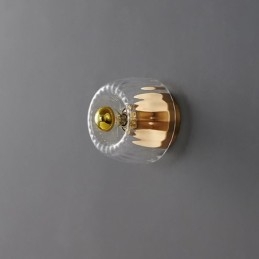 Modern Väggbelysning Med Klarglasskärm Borstad Vägglampa