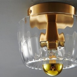 Modern Väggbelysning Med Klarglasskärm Borstad Vägglampa