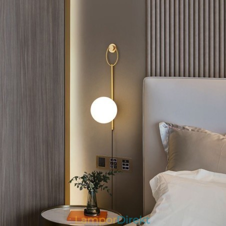 Modern Globe Vägglampa Borstad Guldglas Vägglampa Modern Globe Vägglampa Borstad Guldglas Vägglampa