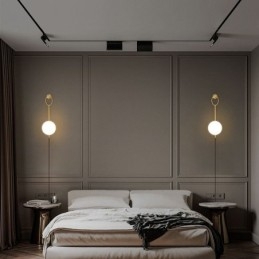 Modern Globe Vägglampa Borstad Guldglas Vägglampa