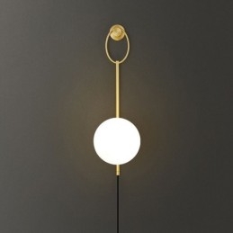 Modern Globe Vägglampa Borstad Guldglas Vägglampa