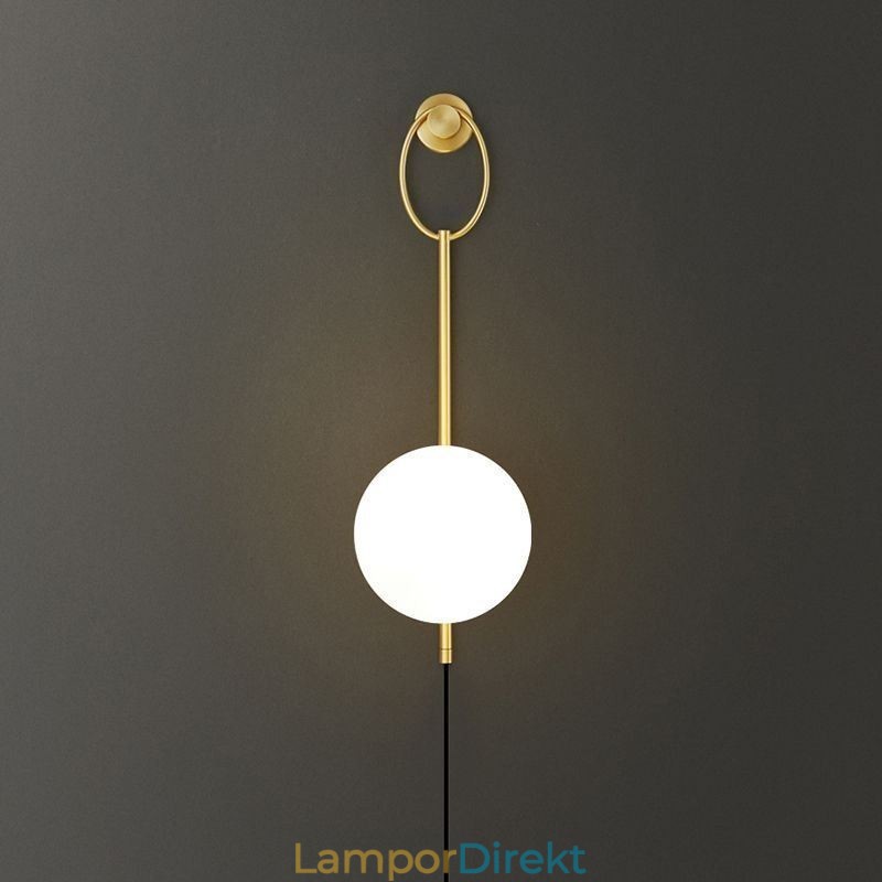 Modern Globe Vägglampa Borstad Guldglas Vägglampa