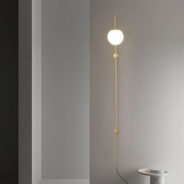 Modern Globe Vägglampa Borstad Guldglas Vägglampa