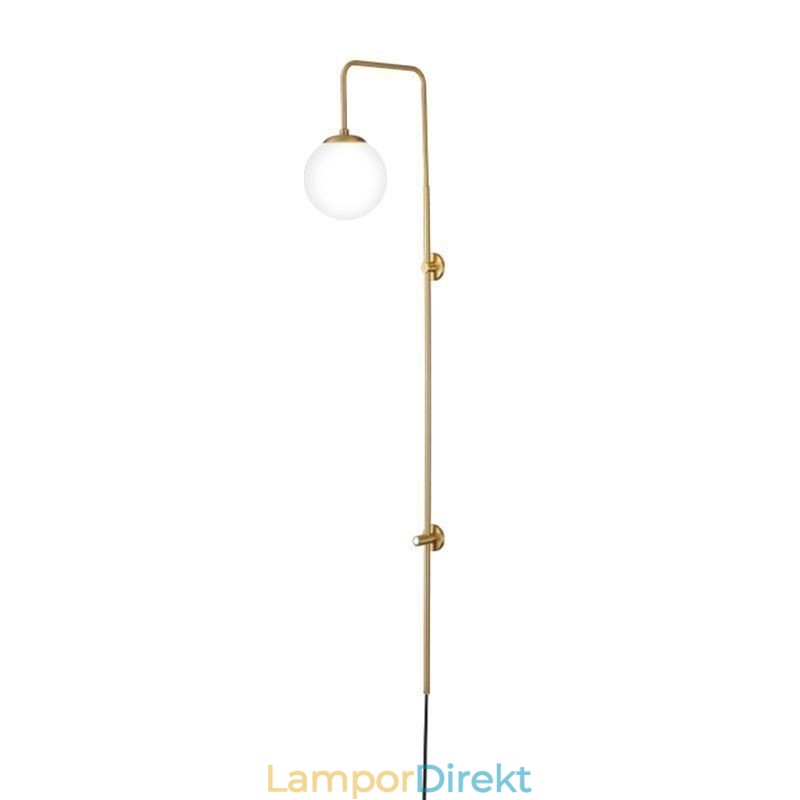 Modern Globe Vägglampa Borstad Guldglas Vägglampa