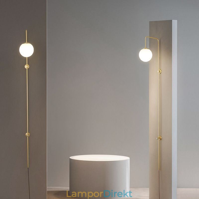 Modern Globe Vägglampa Borstad Guldglas Vägglampa
