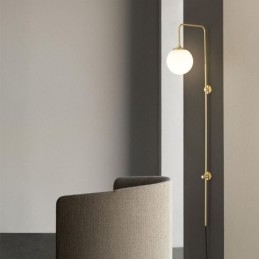 Modern Globe Vägglampa Borstad Guldglas Vägglampa