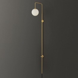 Modern Globe Vägglampa Borstad Guldglas Vägglampa