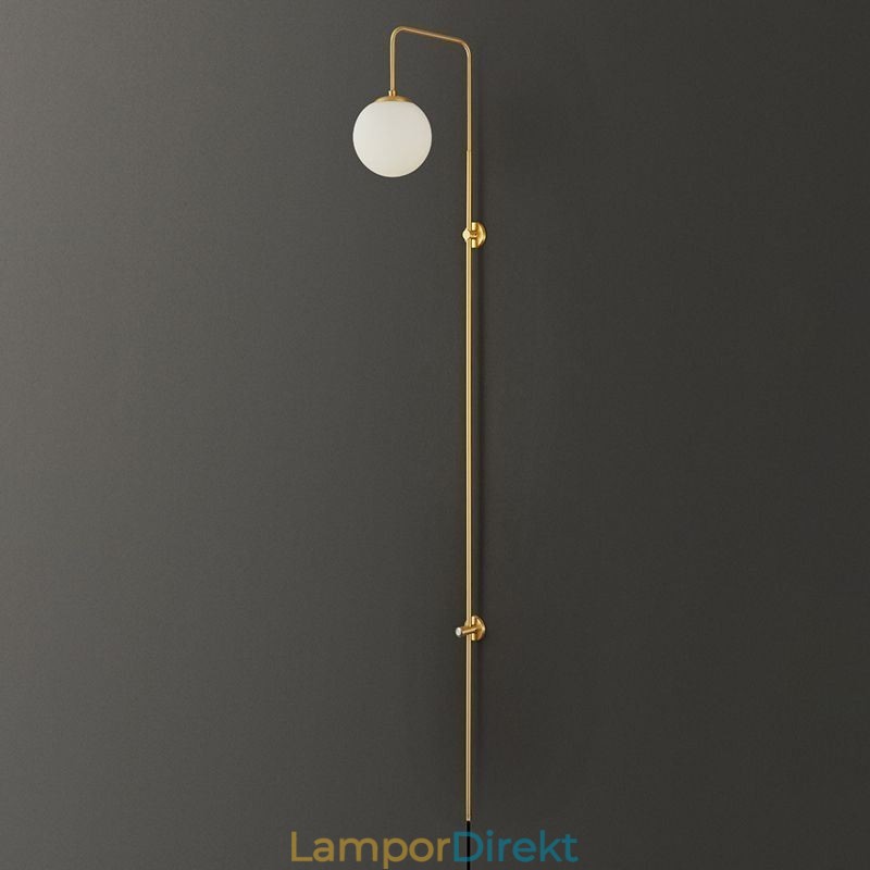 Modern Globe Vägglampa Borstad Guldglas Vägglampa