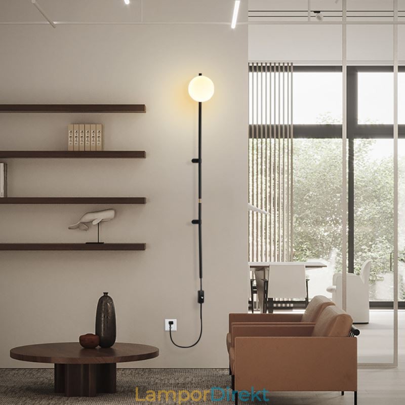 Globe Wall Sconce Lighting Mid Century Magic Bean Vägglampa Med Plugg