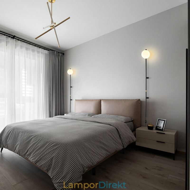 Globe Wall Sconce Lighting Mid Century Magic Bean Vägglampa Med Plugg