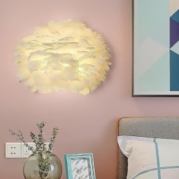 Creative Feather Vägglampa Dekorativ Sconce Light
